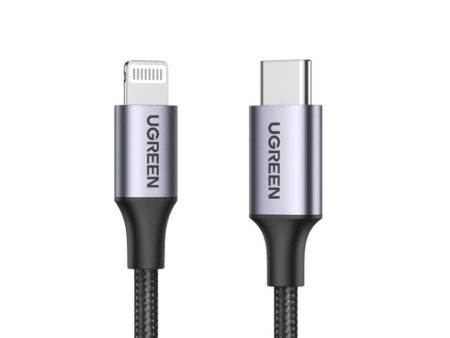 UGREEN USB-C TO LIGHTNING M M CABLE ALUMINUM SHELL BRAIDED 1M (BLACK) Online Hot Sale