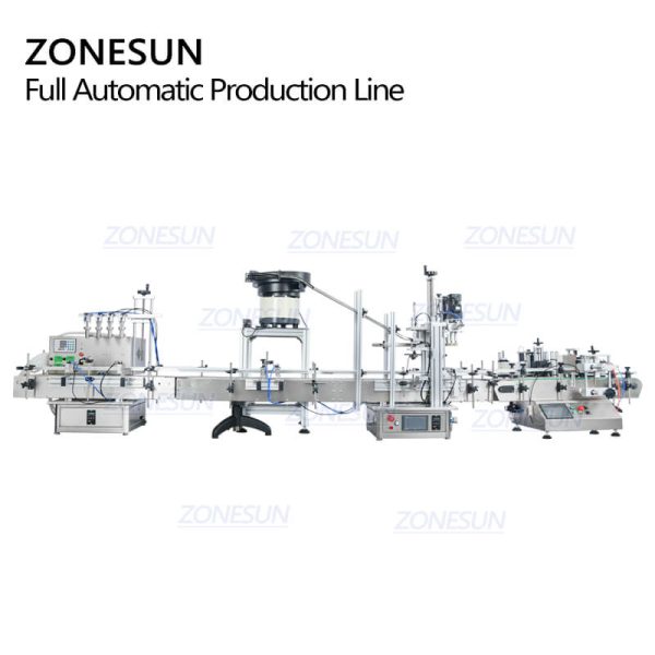 ZS-FAL180C10 Automatic Desktop Juice Liquid Dropper Bottle Filling Capping Labeling Machine Line With Vibratory Bowl Sorter Sale