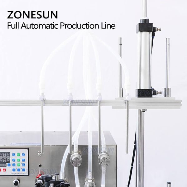 ZONESUN ZS-FAL180C Automatic Desktop Oil Whisky Bottle Liquid Jar Filling Capping And Labeling Machine Hot on Sale