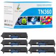 Compatible Brother Toner TN360 Black (TN-360) 5-Pack For Discount