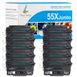 Compatible HP 55X CE255X Black Toner Cartridge - High Yield - 10 Packs Discount