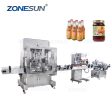 ZONESUN ZS-FAL180P8 Automatic Cosmetic Face Cream Jar Glass Bottle Jam Peanut Paste Filling Capping Labeling Machine Production Line For Sale