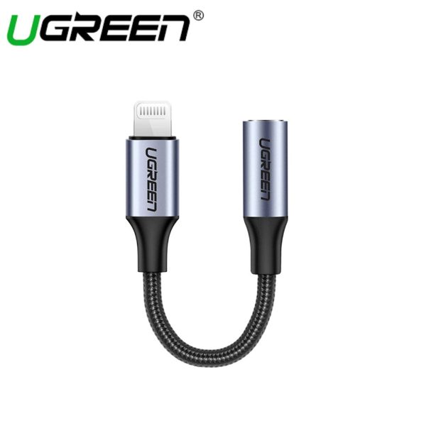 UGREEN Lightning M F Round Cable ALUMINUM SHELL WITH BRAIDED 10CM (Black) For Sale