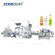 ZS-FAL180C10 Automatic Desktop Juice Liquid Dropper Bottle Filling Capping Labeling Machine Line With Vibratory Bowl Sorter Sale