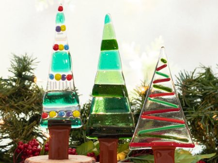 Christmas Trees in Green- Set of 3 Discount