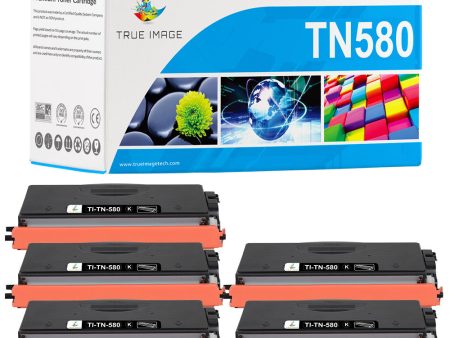 Compatible Brother TN580 Black Toner Cartridge - 5 Packs on Sale