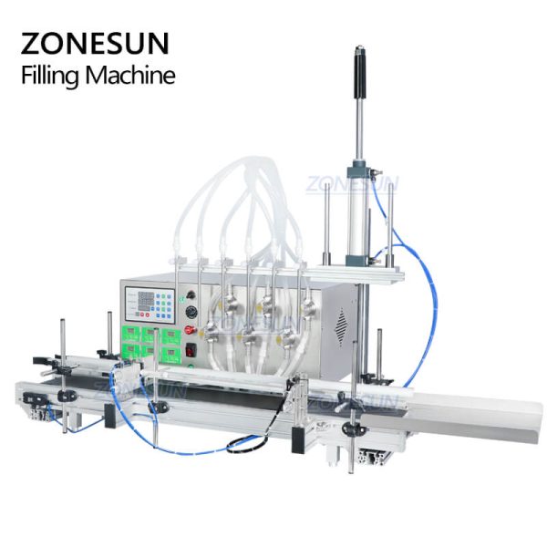 ZS-DTMP6A 6 Heads Magnetic Pump Automatic Desktop Liquid Filling Machine For Water Milk Supply