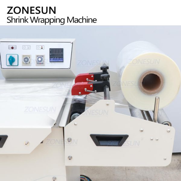 ZONESUN ZS-SX5540 Semi-automatic Cosmetics Perfume Paper Boxes Film Cutting Chamber Shrink Sealing Wrapping Machine With Dispenser Sealer Fashion