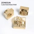 ZONESUN 8mm Custom Logo Brass Stamp For Foil Stamping Leather Wood Bread Food Online Hot Sale