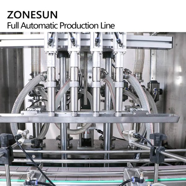 ZONESUN ZS-FAL180P8 Automatic Cosmetic Face Cream Jar Glass Bottle Jam Peanut Paste Filling Capping Labeling Machine Production Line For Sale