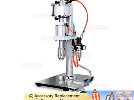 ZONESUN ZS-YG25Q Semi-Automatic25.4mm (1 inch) Pneumatic Aerosol Metal Can Sealer Machine Air Freshener Deodorant Cans Capping Crimping Machine Online now