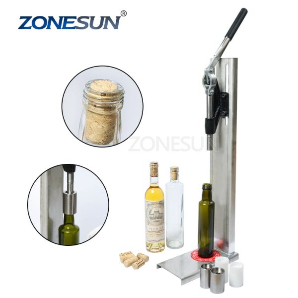 ZONESUN Manual Stainless Steel Corkers Wine Corking Machine Capping Tool Brewed Wine Bottle Cork Press Inserting Machine Discount