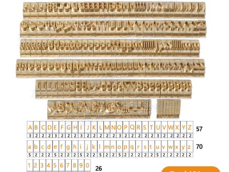 ZONESUN 184PCS Alphabet Letter Set Brass Stamp For Custom Initials Online Sale