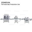 ZONESUN ZS-FAL180P8 Automatic Cosmetic Face Cream Jar Glass Bottle Jam Peanut Paste Filling Capping Labeling Machine Production Line For Sale