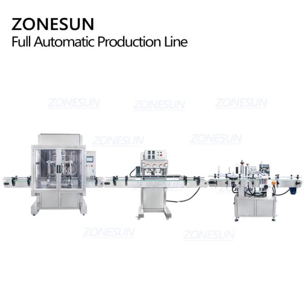 ZONESUN ZS-FAL180P8 Automatic Cosmetic Face Cream Jar Glass Bottle Jam Peanut Paste Filling Capping Labeling Machine Production Line For Sale