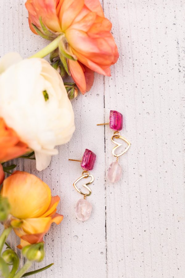 Hearts Drop Earrings Fashion