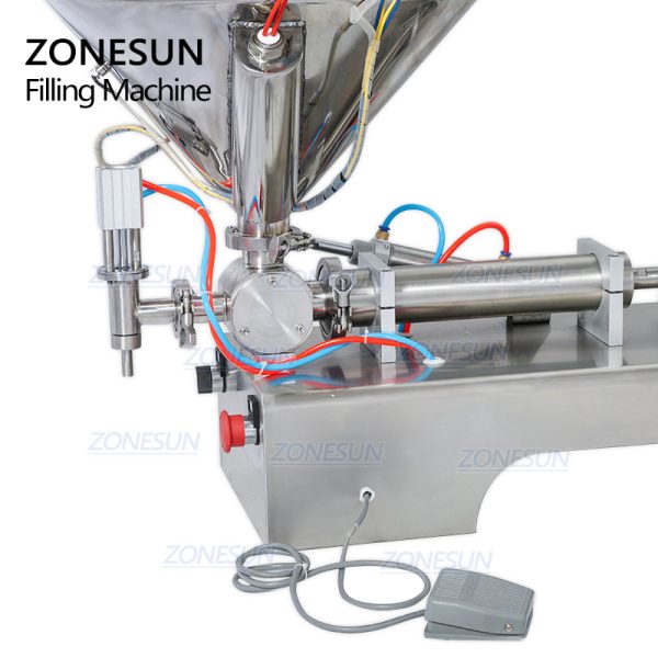 ZONESUN Single Nozzle Paste Filling Machine For Chocolate Sauce With Mixer Heater For Sale