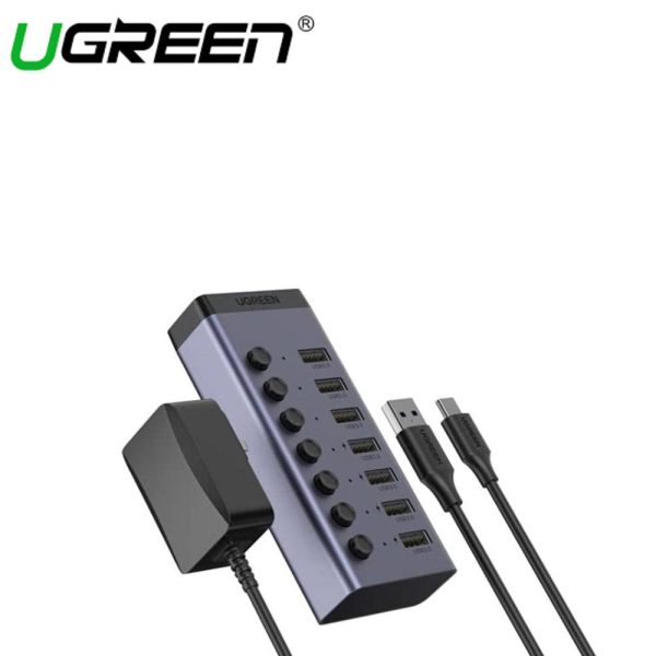 UGREEN USB-A 3.0 TO 7 PORTS USB 3.0 HUB WITH DC 12V 2A POWER SUPPLY Online now