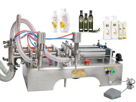 ZONESUN Double Head Milk Juice Liquid or Softdrink Pneumatic Filling Machine on Sale