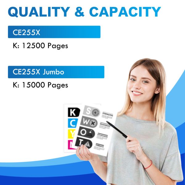 Compatible HP LaserJet 55X CE255X Toner Cartridge - High Yield - 5 Packs Online Sale