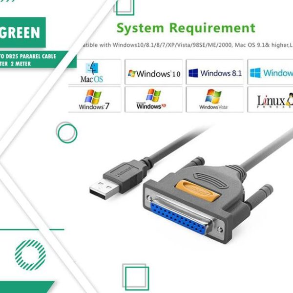 Ugreen USB to DB25   IEEE1284 Parallel Printer Cable 2 Meters Hot on Sale