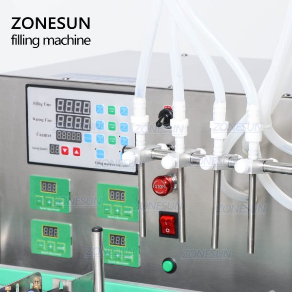 ZS-DTDP4 Full Automatic Desktop CNC Liquid Filling Machine With Conveyor 110V-220V For Perfume Filling Machine Water Filler Online Hot Sale