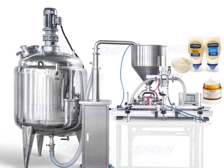 ZS-DTPT2 Automatic Honey Jam Ketchup Filler Glass Bottle Shampoo Lotion Paste Filling Machine With Mixing Tank on Sale