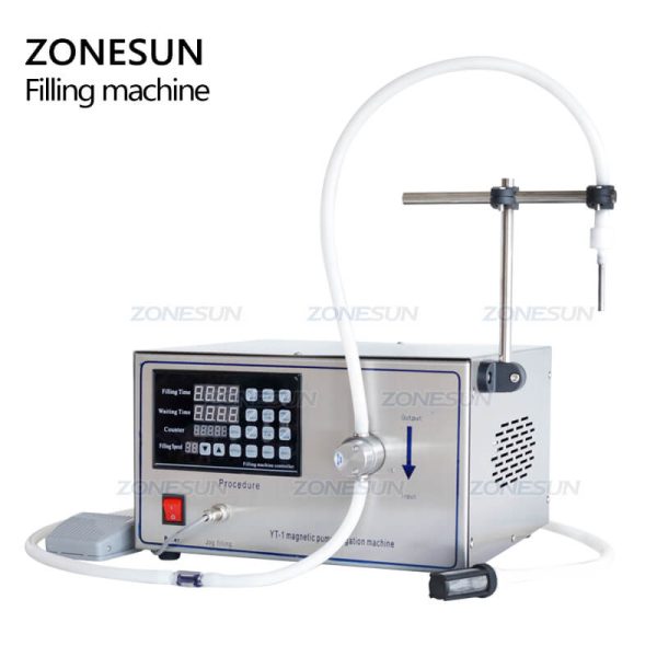 ZS-YG1 Semi-automatic Magnetic Pump Liquid Filling Machine For Water Perfume Juice Solvent Wine Supply