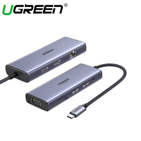 UGREEN HIGH END USB-C 3.2 20GBPS TO 2*USB-A 3.0+2*USB-C 3.0+HDMI 4K@60HZ+RJ45 GIGABIT+SD&TF+PD Online Hot Sale