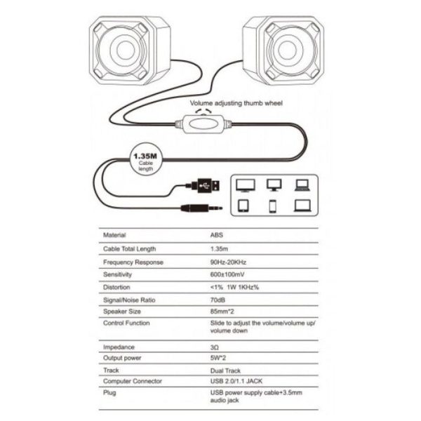 WESDAR CS2 USB 2.0 Speaker For Discount