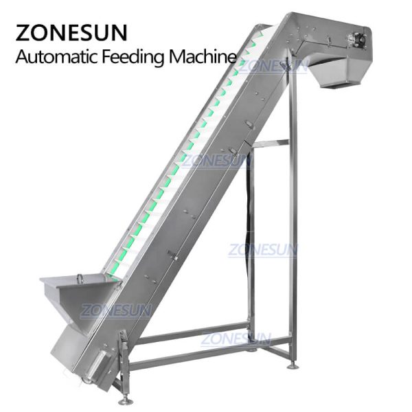 ZONESUN ZS-SLJ2 Nuts Granule Bucket Inclined Elevator Conveyor Belt Grain Feeding Machine For Sale