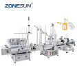 ZONESUN ZS-FAL180C Automatic Desktop Oil Whisky Bottle Liquid Jar Filling Capping And Labeling Machine Hot on Sale