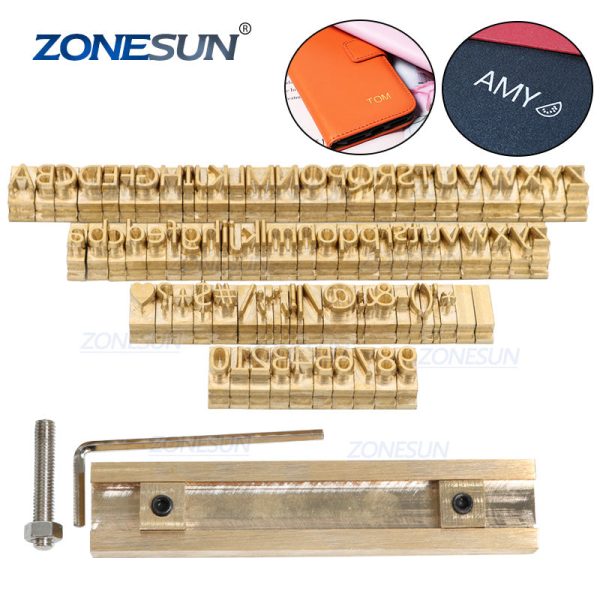 ZONESUN T-slot Brass Letters Stamp For Foil Stamping Leather Wood Plastic Custom Initials Online Hot Sale