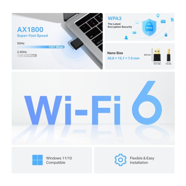 TP-Link Archer TX20U Nano AX1800 Nano Wi-Fi 6 Wireless USB Adapter Online now