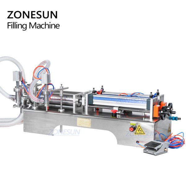 ZONESUN 2 Nozzle Full Pneumatic Beverage Juice Soft Drink Water Milk Filling Machine Fashion