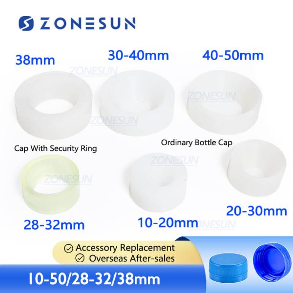 ZONESUN Cap screwing chuck, bottle cap adoptor of capping machine, silicone capping chuck,10-50mm, anti-wear Online Sale