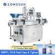 ZS-AFC1 Automatic Essential Oil Vials Beard Oils Dropper Bottle Monoblock Rotary Filling Capping Machine For Cheap