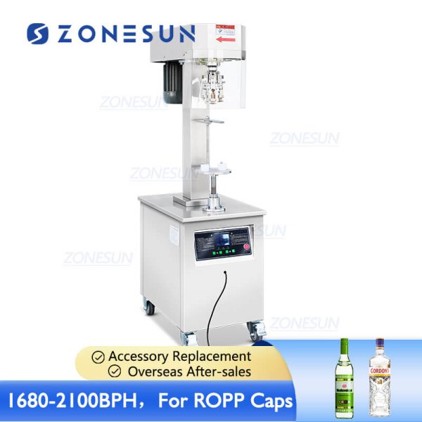 ZONESUN ZS-XG60C Semi-automatic Soda Drinks Spirits Liquor Wine Aluminum ROPP Bottle Capping Sealing Machine Online