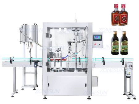 ZONESUN ZS-XG440Z Automatic Inline Olive Oil Gin Liqueur Rum Glass Bottle Aluminum Pilfer Proof Crimping Ropp Capping Machine Online