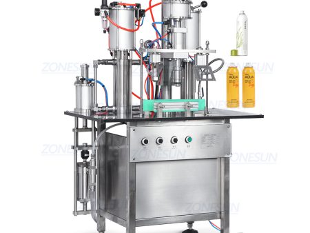 ZS-QW254 Semi-automatic 3 In 1 Aluminium Tin Aerosol Spray Paint Metal Can Bottle Liquid Filling Sealing Capping Machine Cheap