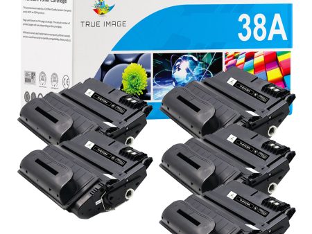 Compatible HP LaserJet 38A Q1338A Black Toner Cartridge - 5 Packs Hot on Sale