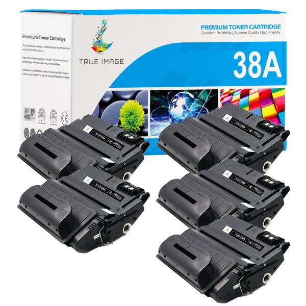 Compatible HP LaserJet 38A Q1338A Black Toner Cartridge - 5 Packs Hot on Sale