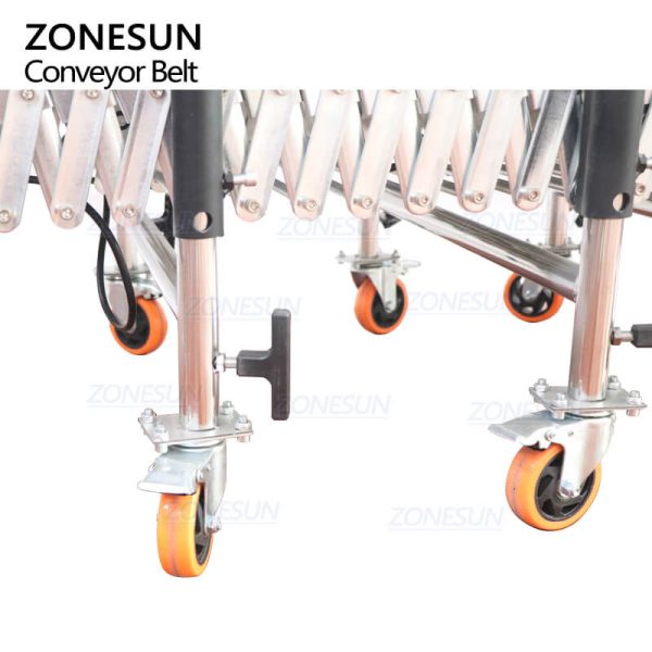 ZONESUN ZS-FCV600 Automatic Powered Flexible V-ribbed Telescopic Roller Expendable Conveyor For Paper Carton Boxes Online Hot Sale