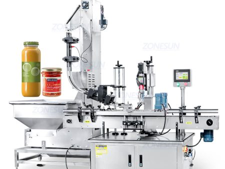 ZONESUN ZS-XG440T Automatic Chilli Sauce Glass Jam Jar Round Bottle Metal Twist Off Lid Caps Screw Capping Machine Fashion