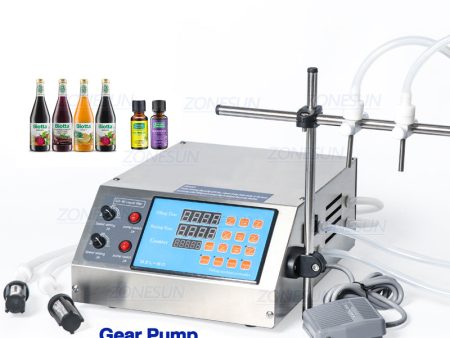 ZS-YTGP2 Double Head Gear Pump Semi Automatic Bottle Liquid Filling Machine For Perfume Juice Milk For Cheap