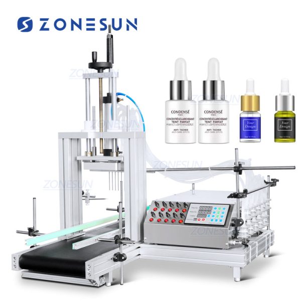 ZS-DTPP10D Automatic 10 Heads Liquid Essential Oil Reagent Small Glass Bottle Perfume Filling Machine With Diving Nozzle on Sale