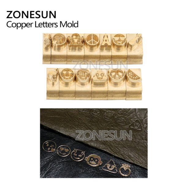 ZONESUN T-slot Brass Letters Stamp For Foil Stamping Leather Wood Plastic Custom Initials Online Hot Sale