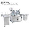 ZS-FAL180A5 Automatic 4 In 1 Essential Oil Vial Small Bottle Filling Capping Machine With Cap Feeder Supply