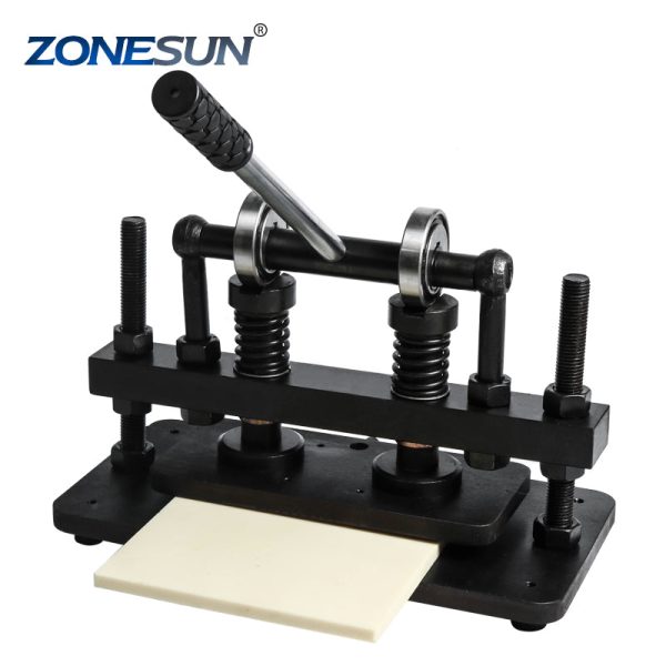 ZONESUN 26x12cm Double Wheel Manual Leather Cutting Machine Photo Paper Mold Cutter Leather Die Cutting Machine Sale