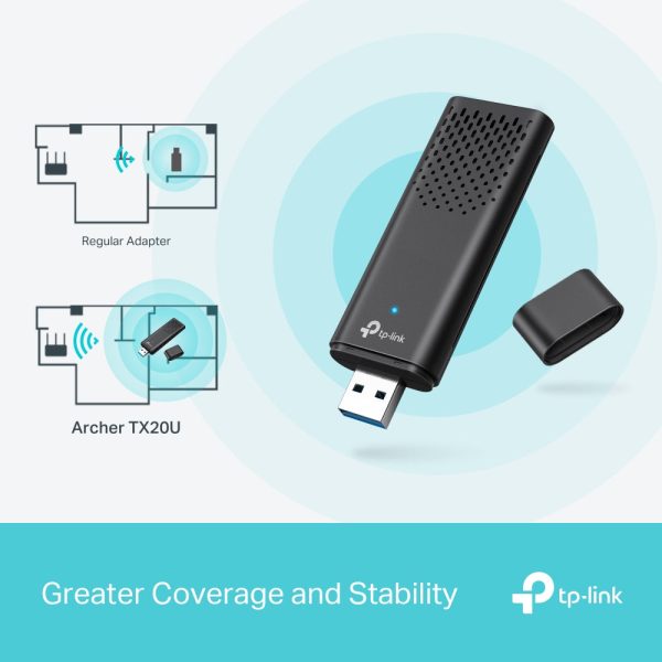 TP-Link Archer TX20U AX1800 Dual Band Wi-Fi 6 Wireless USB Adapter For Discount